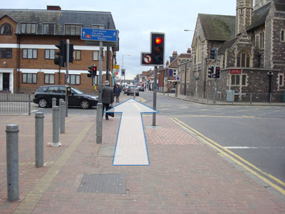 Picture of a pedestrian crossing at the junciton of Market Street and Exchange Road