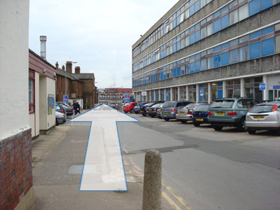 Picture of the main road through the Watford Hospital Site