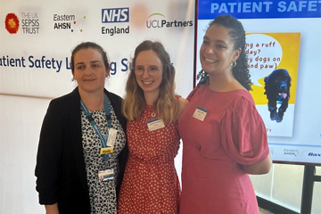 Chief Nurse, Kelly McGovern, with conference organisers Charlotte McAlpine and Margarida Pacheco
