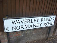 Picture of the road sign at the junction of Normandy Road and Waverley Road