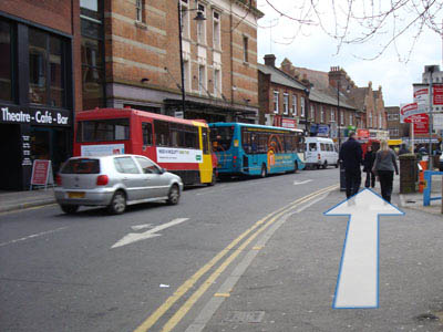 Picture of the last part of Clarendon Road just before the junction with the High Street