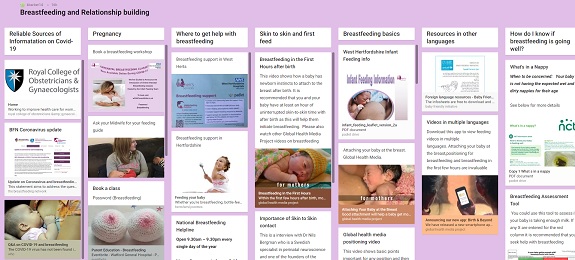 Padlet site with links to further information