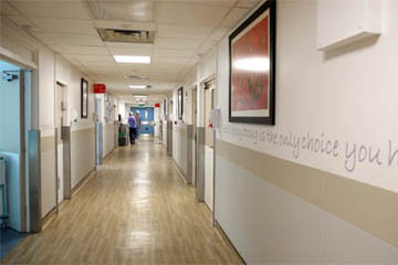 Picture of a corridor in the Maternity Unit