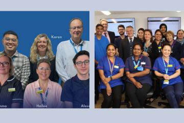 Picture of e-rostering workforce team and virtual hospital team.