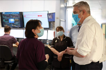 Picture of Health and Social Care Secretary Steve Barclay MP visiting Watford General Hospital