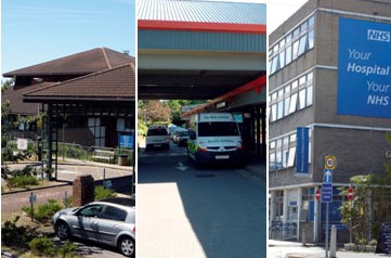 Picture of the three hospital sites at the trust