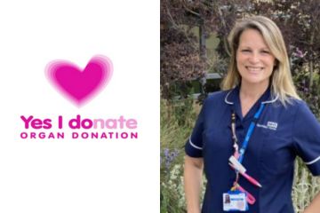 organ donation logo and Becky Gorf