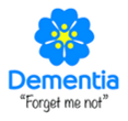 Picture of a symbol with a forget-me-not flower for dementia