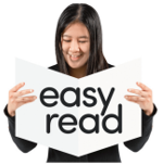 Picture of a young person with an Easy Read document