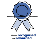 A picture of a blue rosette that links to benefits page