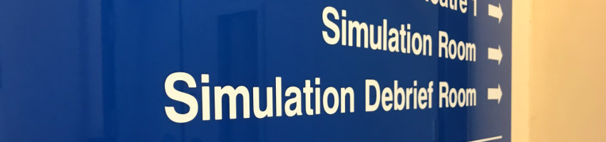 Picture of a sign showing the Simulation suite